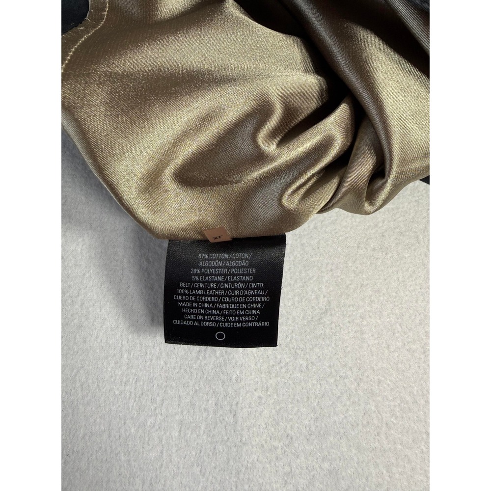 Elie Tahari Womens XL Long Sleeve Color Block Blouse Tan Black Cotton Blend Top - Picture 3 of 8